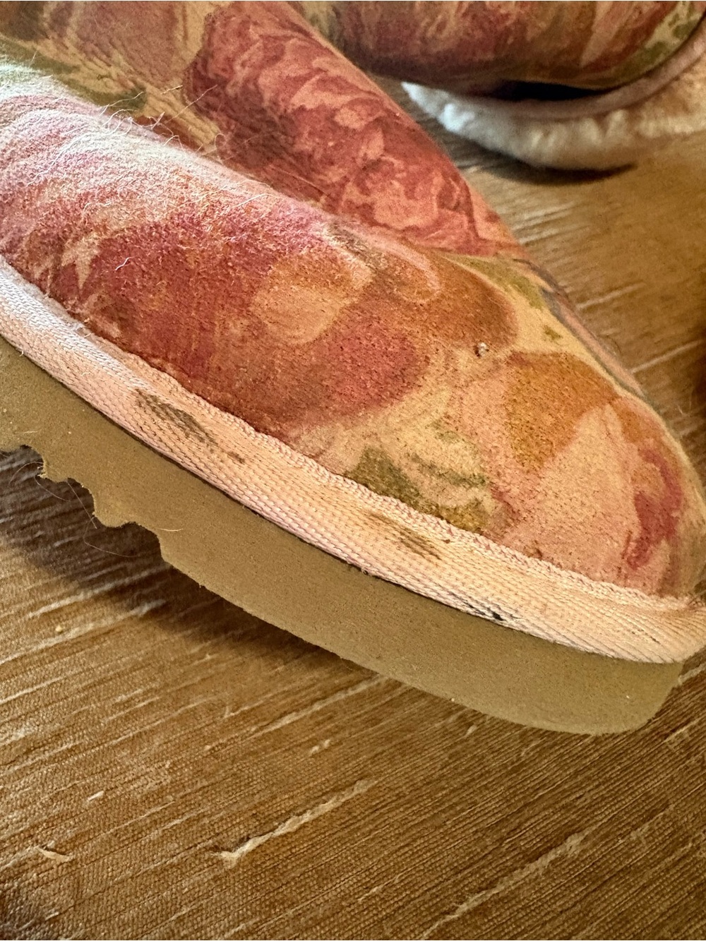 UGG Pink Floral Tall Sheepskin Boots - Picture 14 of 15